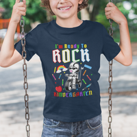 Cute Kindergarten Boy T Shirt For Kid I'm Ready To Rock Kinder 1st Day Of School - Wonder Print Shop