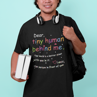 T Shirt Dear Tiny Human Behind Me Inspiration Back To School Teacher - Wonder Print Shop