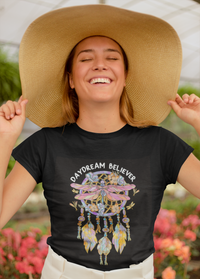 Dragonfly Daydream Believer Floral Dreamcatcher Motivational T Shirt - Wonder Print Shop
