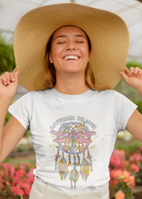 Dragonfly Daydream Believer Floral Dreamcatcher Motivational T Shirt - Wonder Print Shop
