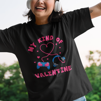 Valentine's Day T Shirt My Kind Of Valentine Gaming Gamer Men Boy Kid - Wonder Print Shop