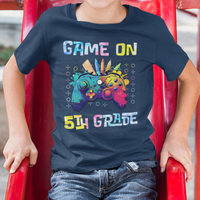 Game On 5th Grade T Shirt For Kid Video Game Back To School Gaming - Wonder Print Shop