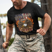 Loves Jesus and America Too Christian 4th of July Eagle T Shirt - Wonder Print Shop