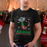 Christmas T Shirt Alien Invasion Space UFO Catch Santa - Wonder Print Shop