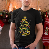 Santa Reindeer Riding Monster Truck Christmas Tree T Shirt - Wonder Print Shop