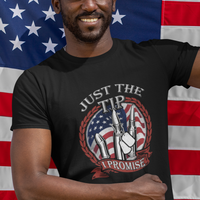 Funny Veteran T Shirt Just The Tip I Promise American Flag Bullets - Wonder Print Shop