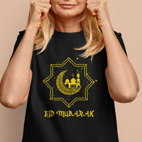 Eid Mubarak T Shirt Happy Eid Mubarak for Muslim Eid al Fitr Ramadan Mubarak Arabic Ramadan Fasting - Wonder Print Shop