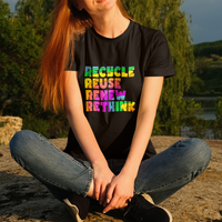 Earth Day T Shirt Recycle Reuse Renew Rethink Earth Day Environmental Activism - Wonder Print Shop