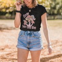 Grow Your Own Way Mushroom Level Up T Shirt For Women - Wonder Print Shop