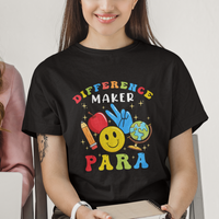 Teacher T Shirt Difference Maker Para Teacher Paraprofessional Paraeducator T-Shirt, Back To School Shirt, Gift For Teacher, Teaching - Wonder Print Shop