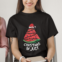 Christmas in July T Shirt Christmas In July Watermelon Xmas Tree Summer Beach Vacation - Wonder Print Shop