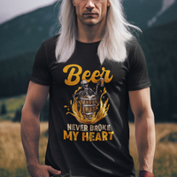 Beer Lover T Shirt Beer Never Broke My Heart Funny Skeleton Drinking Beer Lover - Wonder Print Shop