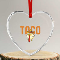 TACO Chicken in Sombrero Heart Crystal Glass Ornament Funny Mexican Food - Wonder Print Shop