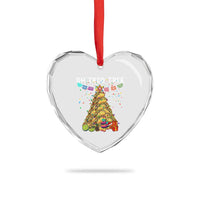 Taco Christmas Tree Heart Crystal Glass Ornament Funny Xmas Foodie Mexican - Wonder Print Shop