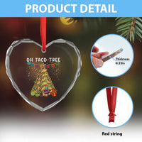Taco Christmas Tree Heart Crystal Glass Ornament Funny Xmas Foodie Mexican - Wonder Print Shop