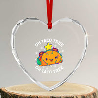 Taco Xmas Tree Heart Crystal Glass Ornament Oh Taco Tree Cute Xmas Mexican Food Lover - Wonder Print Shop