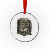 Tactical Trash Panda Crystal Glass Ornament Funny Raccoon Military Graphic Patriotic Veteran