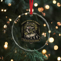 Tactical Trash Panda Crystal Glass Ornament Funny Raccoon Military Graphic Patriotic Veteran