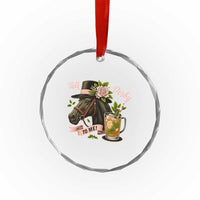 Talk Derby To Me Crystal Glass Ornament Ky Horse Racing Mint Julep and Roses TS02