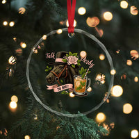 Talk Derby To Me Crystal Glass Ornament Ky Horse Racing Mint Julep and Roses TS02
