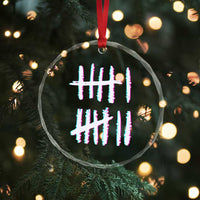 Tally Marks Six Seven Meme Crystal Glass Ornament Glitch Optical Illusion - Wonder Print Shop