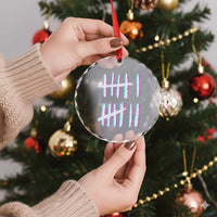 Tally Marks Six Seven Meme Crystal Glass Ornament Glitch Optical Illusion - Wonder Print Shop
