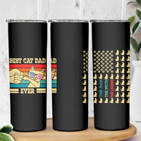 Best Cat Dad Ever Skinny Tumbler The Man The Myth The Legend American Paw Flag - Wonder Print Shop