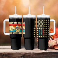 Best Cat Dad Ever Tumbler With Handle The Man The Myth The Legend American Paw Flag - Wonder Print Shop