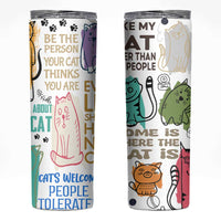 Cute Cat Graphic Skinny Tumbler Funny Cat Lover Sayings - Wonder Print Shop