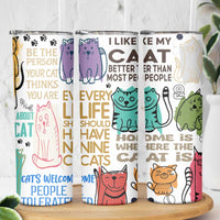 Cute Cat Graphic Skinny Tumbler Funny Cat Lover Sayings - Wonder Print Shop