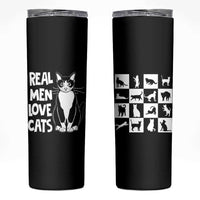 Funny Cat Dad Skinny Tumbler Real Men Love Cats Retro Vintage - Wonder Print Shop