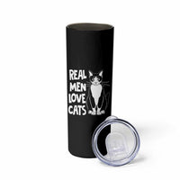 Funny Cat Dad Skinny Tumbler Real Men Love Cats Retro Vintage - Wonder Print Shop