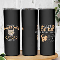 Awesome Cats Dad Skinny Tumbler Funny Best Cat Dad In The Hole World - Wonder Print Shop