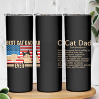 Funny Cat Dad Skinny Tumbler Best Cat Dad Ever Definition American Flag Fist Bump - Wonder Print Shop