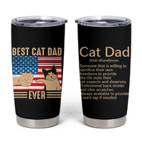 Funny Cat Dad Tumbler Cup Best Cat Dad Ever Definition American Flag Fist Bump - Wonder Print Shop