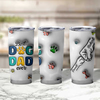 Personalized Dog Dad 3D Inflated Effect Printed Tumbler Cup Custom Dogs Name Best Dog Dad Ever Fist Bump - Wonder Print Shop