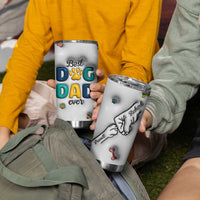 Personalized Dog Dad 3D Inflated Effect Printed Tumbler Cup Custom Dogs Name Best Dog Dad Ever Fist Bump - Wonder Print Shop