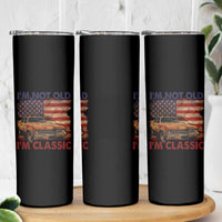 Classic Car Lover Skinny Tumbler I'm Not Old I'm Classic Vintage American Flag - Wonder Print Shop