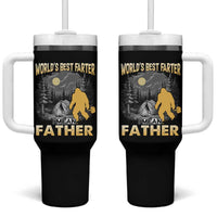 Funny Bigfoot Dad Tumbler With Handle World's Best Farter I Mean Father - Wonder Print Shop