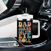 Funny Dad Tumbler With Handle Dad Jokes Are How Eye Roll Father's Day - Wonder Print Shop