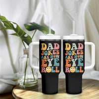 Funny Dad Tumbler With Handle Dad Jokes Are How Eye Roll Father's Day - Wonder Print Shop