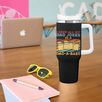 Dad Joke Tumbler With Handle I Keep All My Dad Jokes In A Dad-A-Base Father's Day - Wonder Print Shop