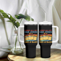 Dad Joke Tumbler With Handle I Keep All My Dad Jokes In A Dad-A-Base Father's Day - Wonder Print Shop