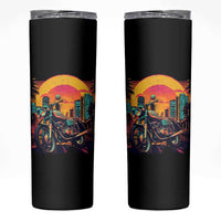 Retro Sunset Urban City Graphic Motorcycle Skinny Tumbler Motorcyclist Gift Biker Rider For Dad Husband Boyfriend Uncle