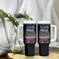Funny Dad Tumbler With Handle Dad By Choice Chaos Manager By Need Father's Day - Wonder Print Shop