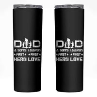 Dad Of Two Skinny Tumbler A Son's First Hero A Daughter's First Love Father's Day - Wonder Print Shop