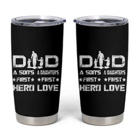 Dad Of Two Tumbler Cup A Son's First Hero A Daughter's First Love Father's Day - Wonder Print Shop