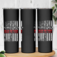 Blessed Dad Skinny Tumbler Man Of God Husband Dad Legend American Flag Christian Cross - Wonder Print Shop