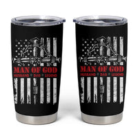 Blessed Dad Tumbler Cup Man Of God Husband Dad Legend American Flag Christian Cross - Wonder Print Shop