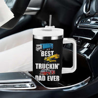 Trucker Dad Tumbler With Handle Best Trucking Dad Ever Truck Driver Father's Day - Wonder Print Shop